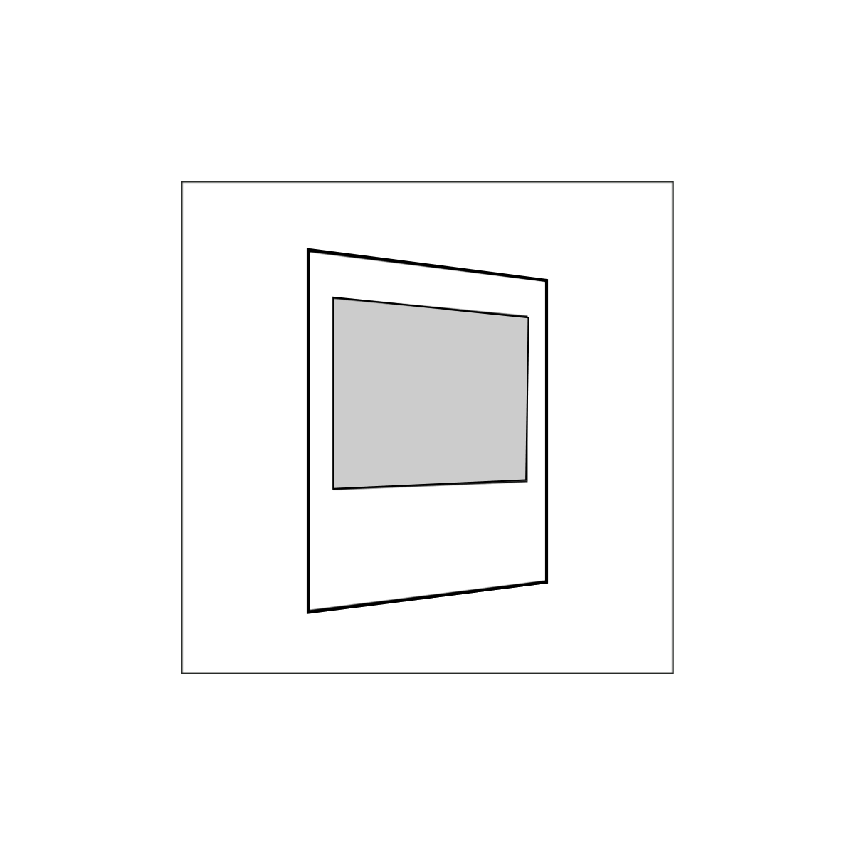 200 cm Seitenwand mit Großfenster weiß