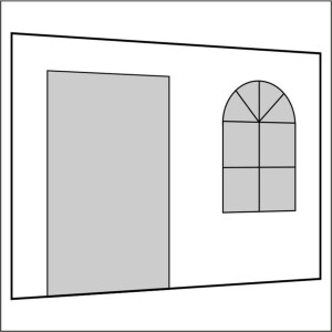 300 cm Seitenwand mit Sprossenfenster und T&uuml;r...