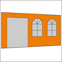 450 cm Seitenwand mit T&uuml;re (links) + Sprossenfenster