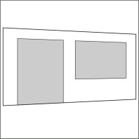 450 cm Seitenwand mit T&uuml;re (links) + Gro&szlig;fenster