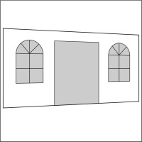 450 cm Seitenwand mit T&uuml;re (mittig) + Sprossenfenster