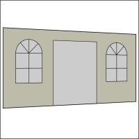450 cm Seitenwand mit T&uuml;re (mittig) + Sprossenfenster